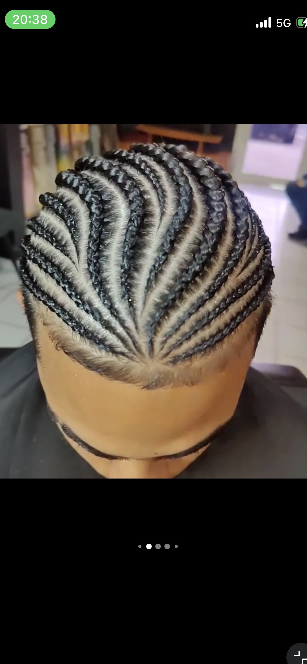 Fan-shaped cornrow braids